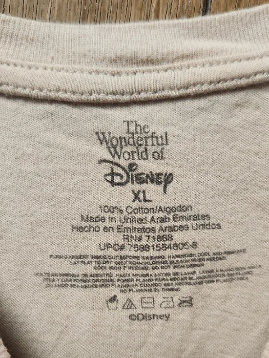 Disney Tinker Bell Beige Graphic Tee with Black Print - Picture 2 of 5